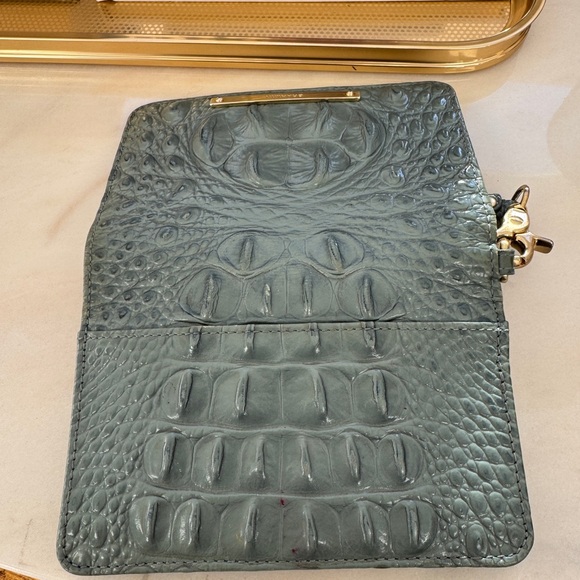 Brahmin Ady Wallet Blue Green Crocodile! Excellent Condition! - Picture 4 of 5